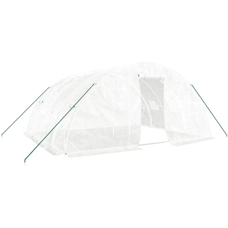 Image of vidaXL Greenhouse with Steel Frame White 20 m 5x4x2.3 m, White 3188094