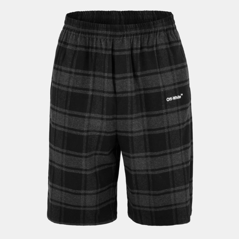 Image of Off White Mens Fleece Relaxed Fit Jogger Shorts Grey/White male M