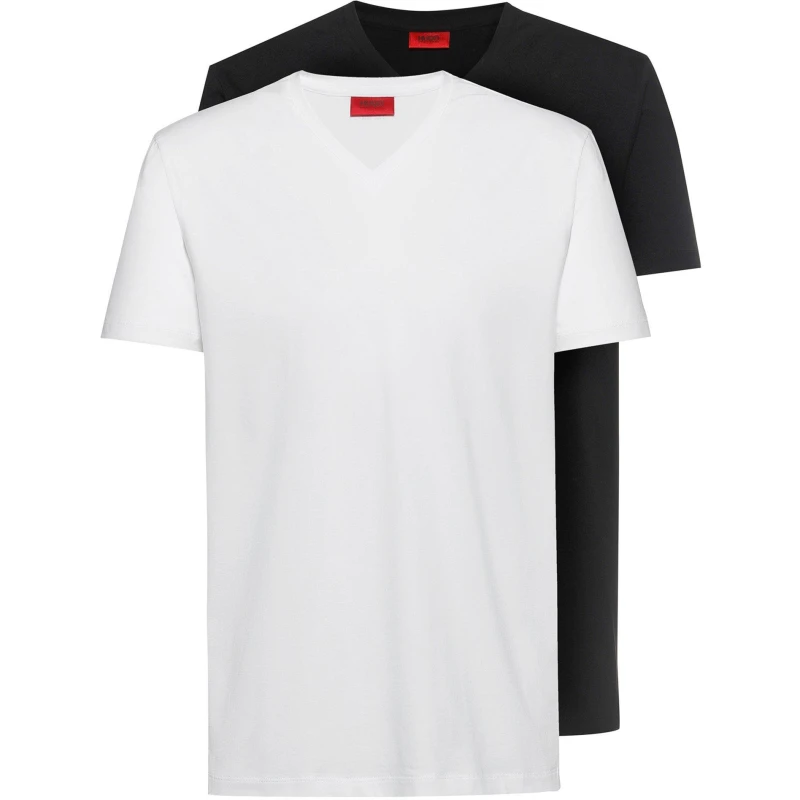 Image of Hugo Short Sleeve V Neck T Shirt - White White XS