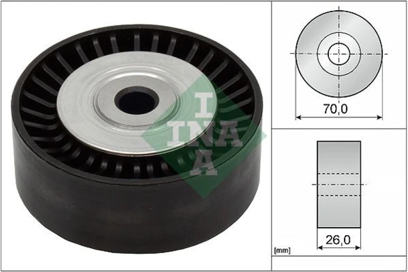 Image of Deflection / guide pulley, V-ribbed belt INA 532 0533 10