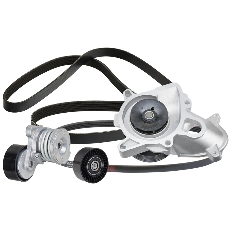 Image of RIDEX 4172P0042 Water Pump + V-Ribbed Belt Kit with water pump Water Pump + V-Ribbed Belt Kit (4172)