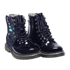 Image of Lelli Kelly Girls Fairy Wings Ankle Boot - Navy Patent