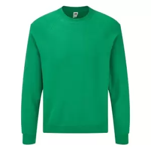 Image of Fruit Of The Loom Adults Unisex Classic Raglan Sweatshirt (XL) (Heather Green)