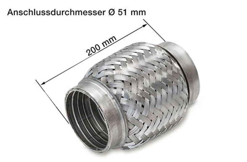 Image of HJS 83 00 8515 Flex Hose, exhaust system without connecting pipe, interFLEX connector Stainless Steel Flex Hose,exhaust system (3191)