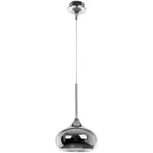 image of Netlighting Merano Guelph Dome Pendant Ceiling Light Metal Chrome Outside White