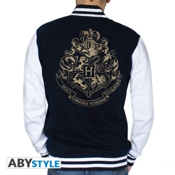 Image of Harry Potter - Hogwarts Mens Large Hoodie - Navy/White