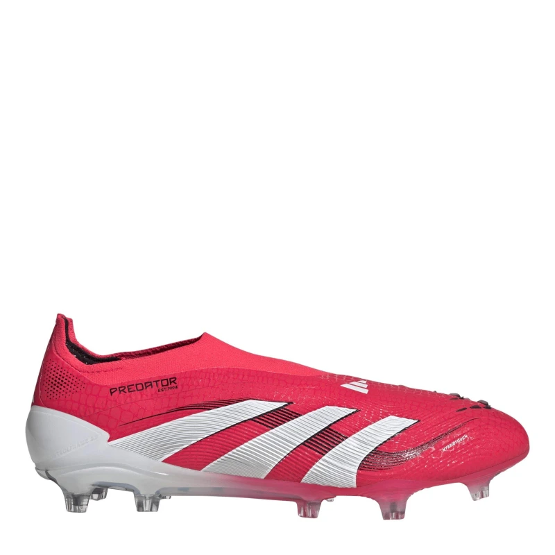 Image of adidas Predator Elite Laceless Firm Ground Football Boots Red/White male 6 (39.3)