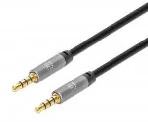 image of Manhattan Stereo Audio 3.5mm Cable, 2m, Male/Male, Slim Design,...