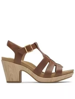 Image of Rockport Vivianne Woven Tan Leather, Brown, Size 7, Women