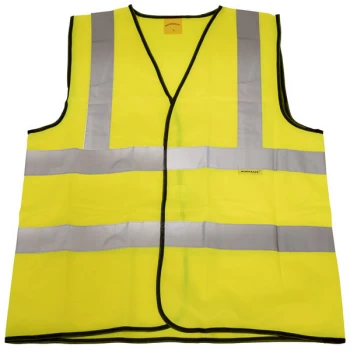 image of Worksafe 9804L Hi-Vis Waistcoat (Site and Road Use) Yellow - Large