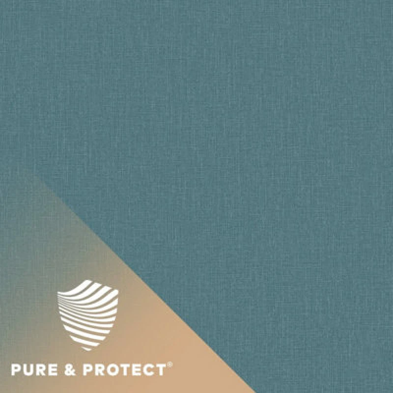 Image of Grandeco Boutique Nursery Pure & Protect Cirrus Woven Linen Textured Antibacterial Wallpaper, Dark Teal