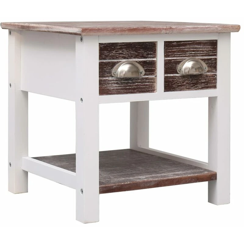 Image of vidaXL Side Table Paulownia Wood Brown Coffee Couch Table Bedside Furniture