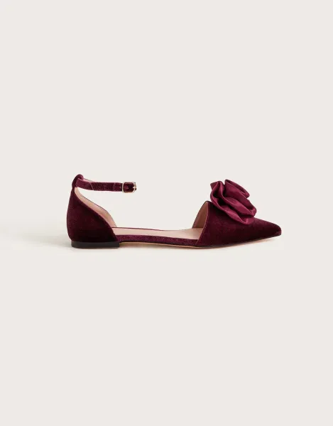 Image of Satin Corsage Flat Shoe