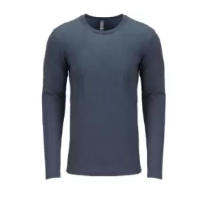Image of Next Level Adults Unisex Long Sleeve Tri-Blend Crew T-Shirt (L) (Indigo)