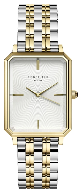 Image of Rosefield OWSSSG-O48 Octagon (23mm) White Dial / Two-Tone Watch