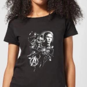 Image of Avengers Endgame Mono Heroes Womens T-Shirt - Black
