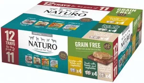 image of Naturo Adult Wet Dog Food Grain Free Variety Pcs 12x400g