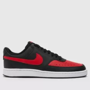 Image of Nike Black & Red Court Vision Low Trainers