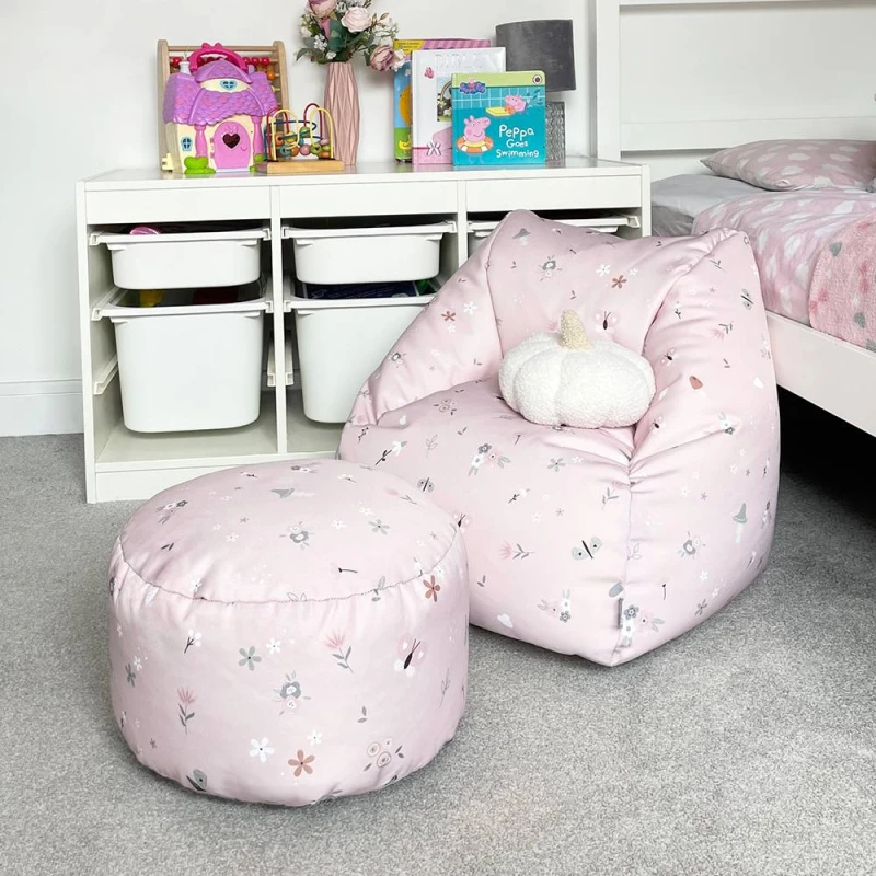 Image of rucomfy Beanbags rucomfy Kids Bean Bag Chair with Footstool - Whimsical Wonder Armchair Multicolor Unisex