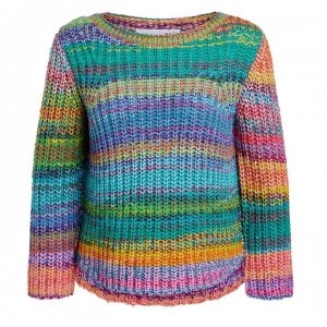 image of Oui Chunky Jumper - Green Red 0633