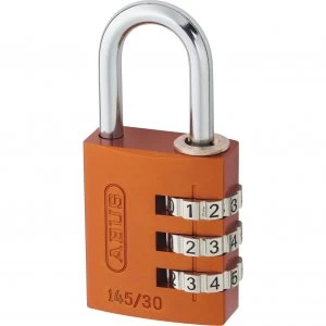 Image of Abus 145 Series Aluminium Combination Padlock 30mm Aluminium Standard