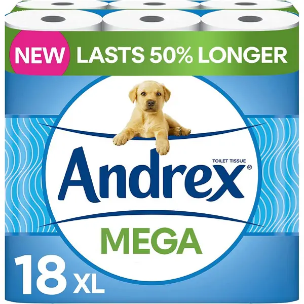 Image of Andrex Classic Clean Mega 18 Toilet Rolls