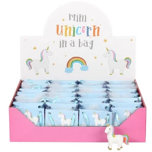 Image of Set of 24 Standing Rainbow Unicorn with Bag