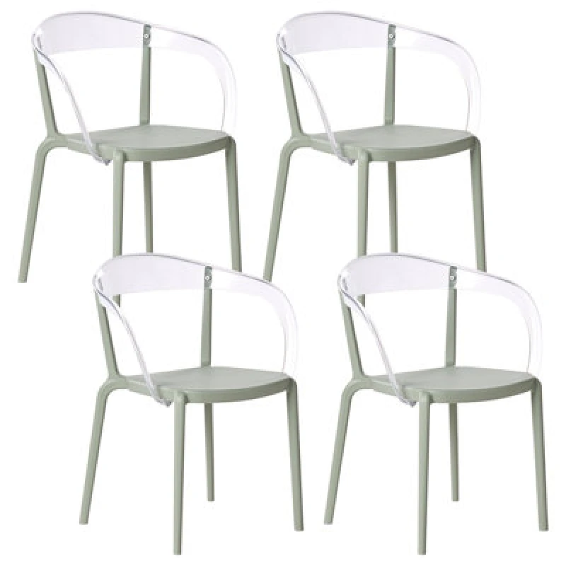 Image of Beliani Set Of 4 Garden Chairs Malevizi Stacking Light Green