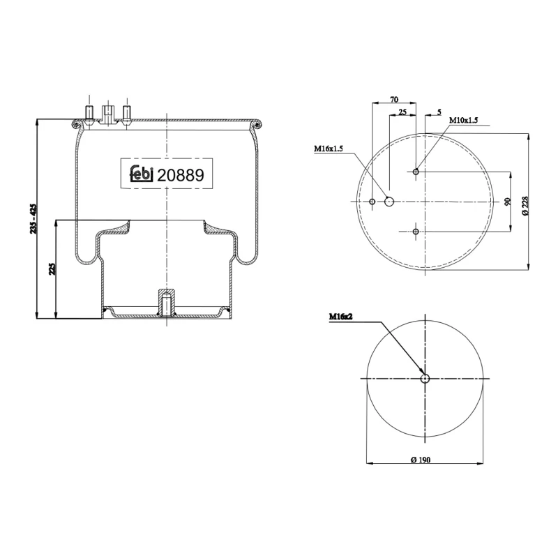 Image of FEBI BILSTEIN 20889 Boot, air suspension Rear Axle Right Boot,air suspension (324)