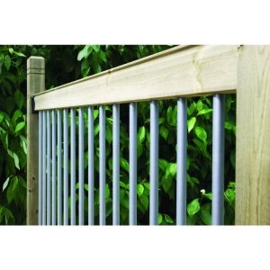 image of Wickes Traditional Deck Railing Kit - Silver 952mm x 1.816m