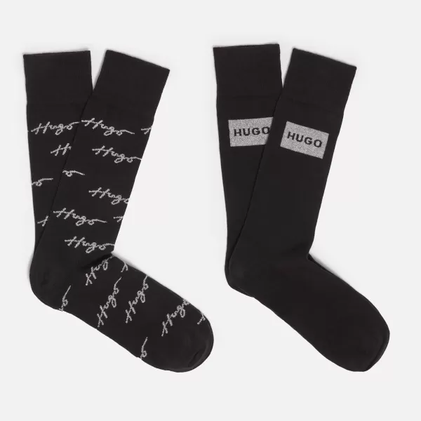 image of HUGO Bodywear Two-Pack Cotton-Blend Socks Gift Set