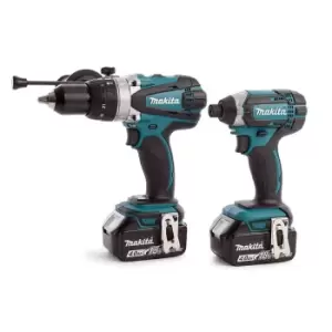 image of Makita DLX2145MJ 18V Combi Drill & Impact Driver Twin Pack (2 x 4.0AH Batteries)