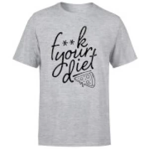 image of F**k Your Diet Mens T-Shirt - Grey - 3XL