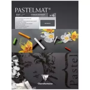 image of Clairefontaine PastelMat Pastel Card Pad No6 Anthracite 18cm x 24cm 360gsm 12 Sheets