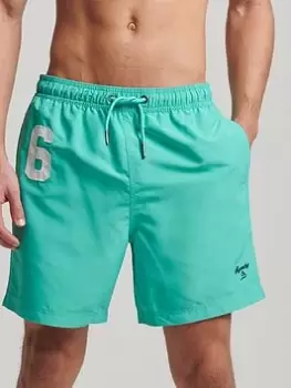 image of Superdry Vintage Polo Swimshorts - Bright Green, Bright Green Size M Men