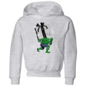 Image of Marvel The Incredible Hulk Christmas Present Kids Christmas Hoodie - Grey - 11-12 Years