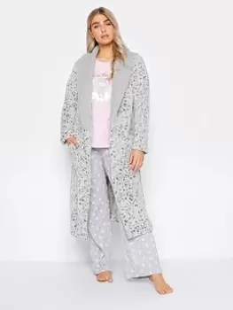 image of M&Co Animal Shawl Collar Robe, Pink, Size 14-16, Women