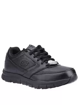 Image of Skechers Lace Up Athletic Slip Resistant Workwear Trainers, Black, Size 4, Women