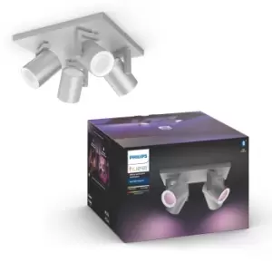 Image of Philips HUE Argenta 4 Light Smart LED Ceiling Spotlight Plate Silver
