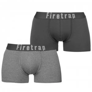 image of Firetrap 2 Pack Trunks Mens - Grey / GreyMarl