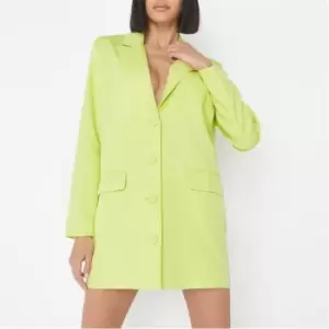 Image of Missguided Button Front Oversized Blazer Dress - Green
