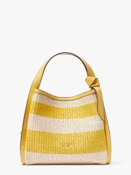 image of Kate Spade Knott Striped Straw Medium Crossbody Tote Bag, Morning Light Multi, One Size