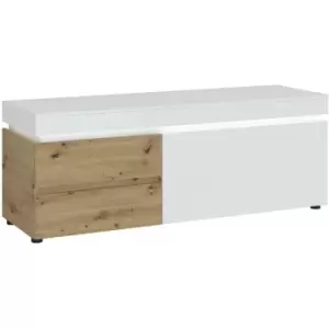 Image of Furniture To Go - Luci 1 door 2 drawer 150cm TV unit (including LED lighting) in White and Oak - Artisan Oak/Alpine White