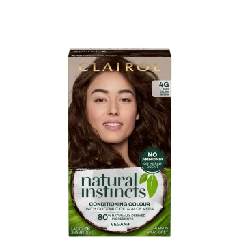 image of Clairol Natural Instincts Semi-Permanent Hair Dye - 4G Dark Golden Brown