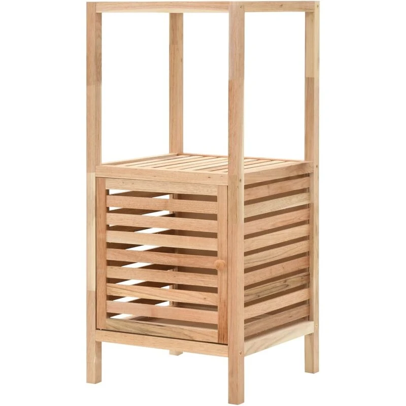 Image of vidaXL Solid Walnut Wood Bathroom Storage Cabinet 39.5x35.5x86cm Washbox Unit