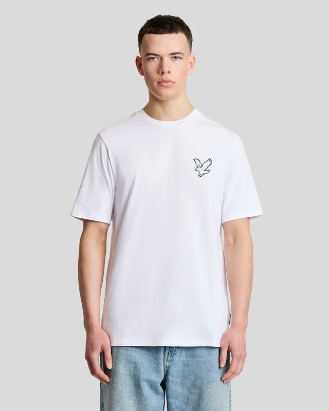 Image of Lyle & Scott T-Shirt Lyle & Scott Chrome Eagle Graphic Blanc Male M