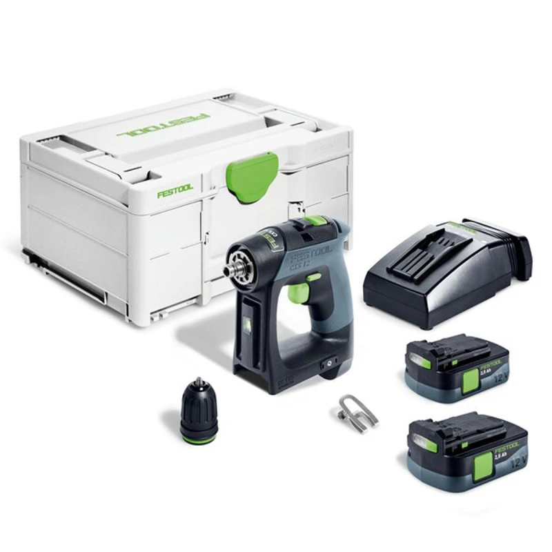 Image of Festool CXS 12 Brushless Cordless Drill CXS 12 2,5-Plus Batteries: 2 x 2.5ah Li-ion