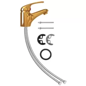 Image of Vidaxl - Basin Mixer Tap Gold 13x10cm Gold