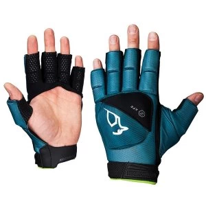 Image of Kookaburra Xenon Plus 3/4 Finger Hand Guard Turquoise/Black XSmall LH