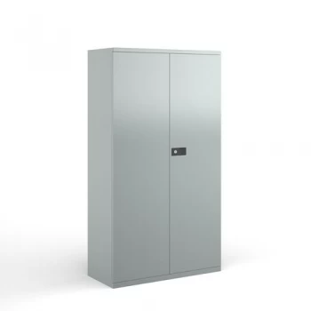 Image of Steel contract cupboard with 3 shelves 1806mm high silver